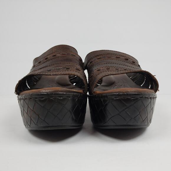 Born Ledisi Womens Size 10.5 Brown Leather Slip On Slide Platform Sandals - Picture 6 of 14